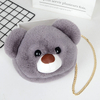 Fashion Plush Bear Rabbit Head Bag Fur Handbag Shoulder Bag