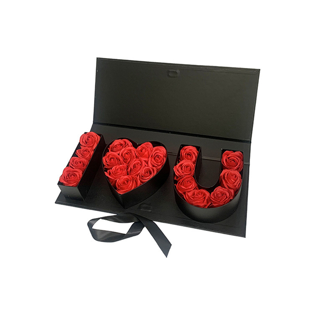 Valentine′s Day Rectangular Letters Flower Paper Gift Box