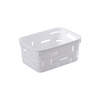 Stackable Rectangular PP Plastic Storage Basket for Living Room with Handle