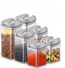 6 pcs Set Plastic Sealed Cans Kitchen Storage Box Airtight Transparent Food Storage Container