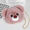 Fashion Plush Bear Rabbit Head Bag Fur Handbag Shoulder Bag