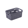 Stackable Rectangular PP Plastic Storage Basket for Living Room with Handle