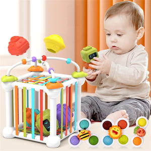 Baby Blocks Montessori Learning Activity Shape Sorter Sensory Toy