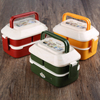  Plastic Leakproof Food Lunch Bento Box with Handle and Utensils