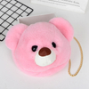 Fashion Plush Bear Rabbit Head Bag Fur Handbag Shoulder Bag