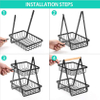 2 tier Multi-purpose iron fruit basket Bread storage basket with handle