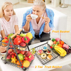 2 tier Multi-purpose iron fruit basket Bread storage basket with handle