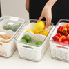 Kitchen Organizer Refrigerator Storage Container Vegetable Fruit Boxes Drain Fridge Storage Basket with Lid