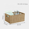 Modern Wicker Storage Baskets with Handles and Iron Frame for Living Room