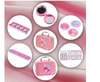 Girl makeup cosmetics and nail shadows cosmetic box