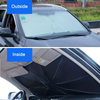 Car Windshield Shade Umbrella Car Front Windshield with 360 Degree Rotation Bendable Handle