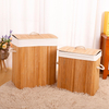 Foldable modern biodegradable folding laundry basket Hamper home bamboo clothe storage basket for closet